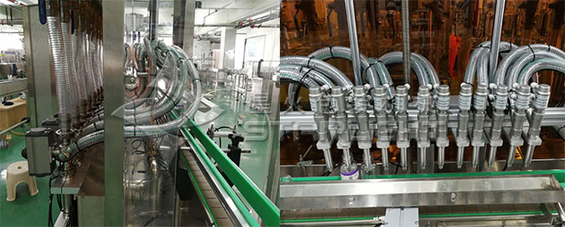 瓶裝耦合劑灌裝機生產(chǎn)線細(xì)節(jié)圖